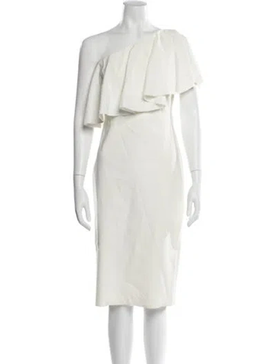 Pre-owned Chiara Boni One-shoulder Knee-length Dress In White