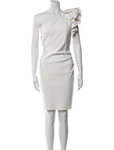 Pre-owned Chiara Boni One-shoulder Knee-length Dress In White