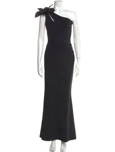 Pre-owned Chiara Boni One-shoulder Long Dress In Black