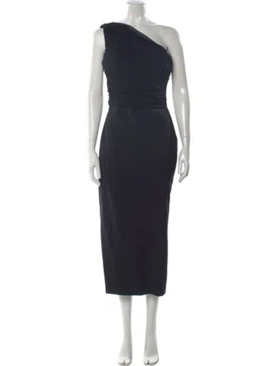Pre-owned Chiara Boni One-shoulder Long Dress In Black