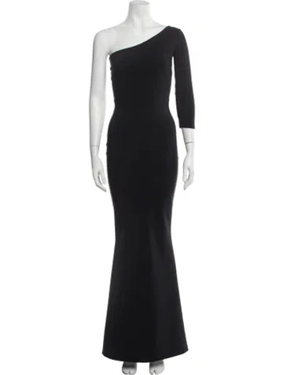 Pre-owned Chiara Boni One-shoulder Long Dress In Black
