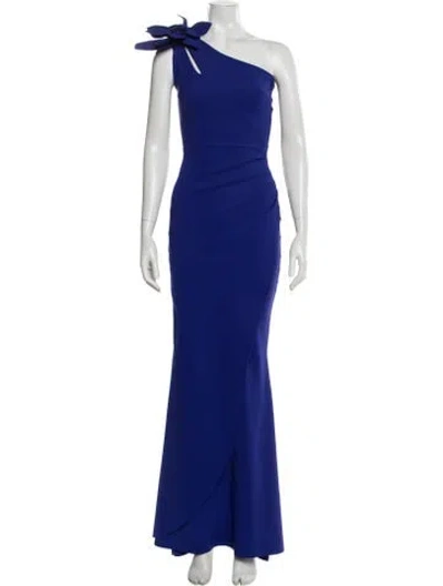 Pre-owned Chiara Boni One-shoulder Long Dress In Blue