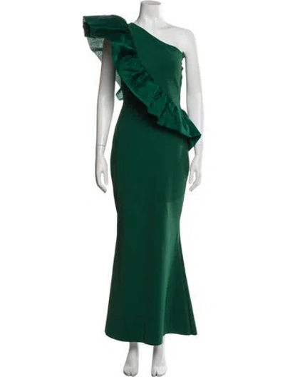 Pre-owned Chiara Boni One-shoulder Long Dress In Green