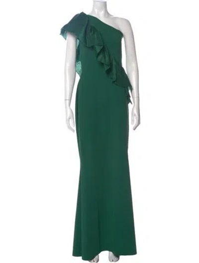 Pre-owned Chiara Boni One-shoulder Long Dress In Green
