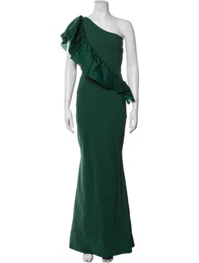 Pre-owned Chiara Boni One-shoulder Long Dress In Green