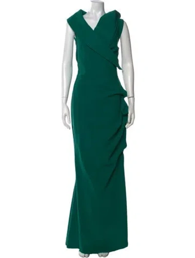 Pre-owned Chiara Boni One-shoulder Long Dress In Green