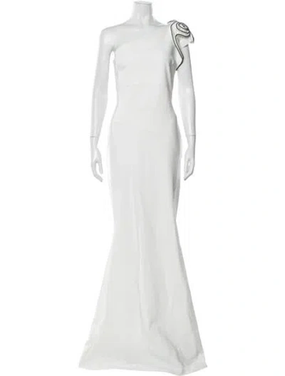 Pre-owned Chiara Boni One-shoulder Long Dress In Neutral