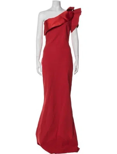 Pre-owned Chiara Boni One-shoulder Long Dress In Red