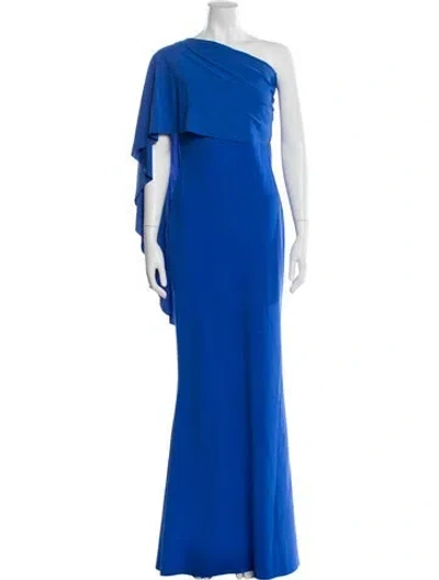 Pre-owned Chiara Boni One-shoulder Long Dress W/ Tags In Blue