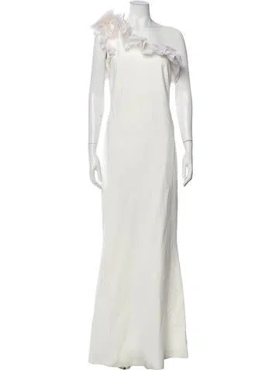 Pre-owned Chiara Boni One-shoulder Long Dress In White