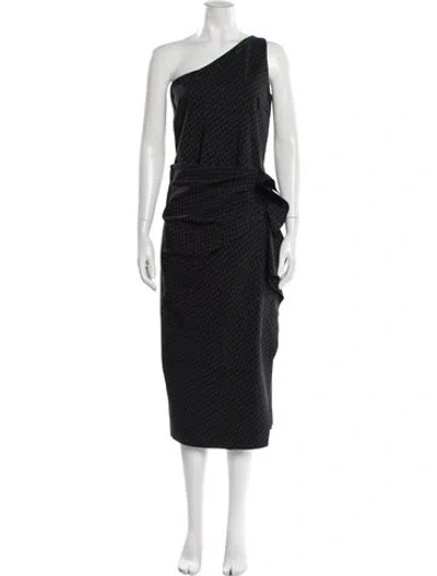 Pre-owned Chiara Boni One-shoulder Midi Length Dress In Gray