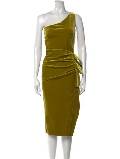 Pre-owned Chiara Boni One-shoulder Midi Length Dress In Green