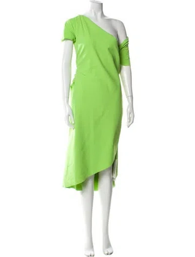 Pre-owned Chiara Boni One-shoulder Midi Length Dress In Green