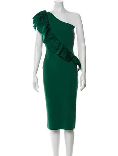 Pre-owned Chiara Boni One-shoulder Midi Length Dress In Green
