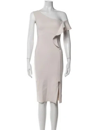 Pre-owned Chiara Boni One-shoulder Midi Length Dress In Neutrals