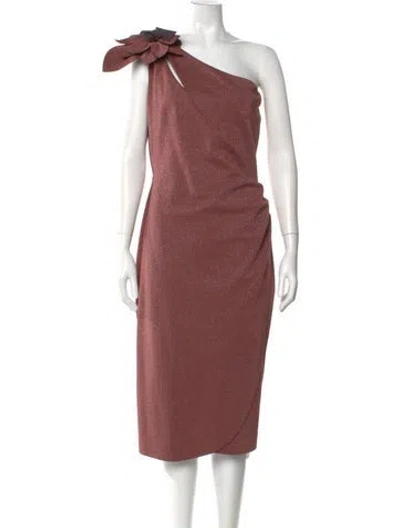 Pre-owned Chiara Boni One-shoulder Midi Length Dress In Pink