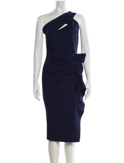 Pre-owned Chiara Boni One-shoulder Midi Length Dress W/ Tags In Blue