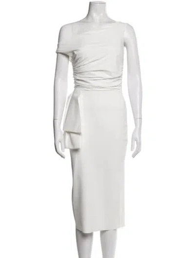 Pre-owned Chiara Boni One-shoulder Midi Length Dress In White