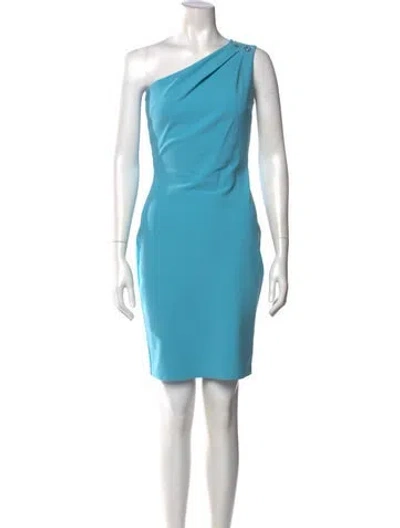 Pre-owned Chiara Boni One-shoulder Mini Dress In Blue