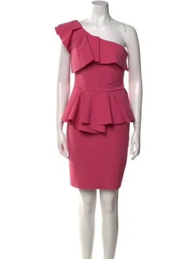 Pre-owned Chiara Boni One-shoulder Mini Dress In Pink
