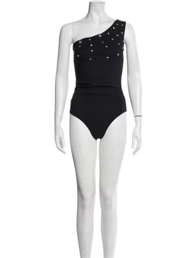 Pre-owned Chiara Boni One-shoulder Sleeveless Bodysuit W/ Tags In Black