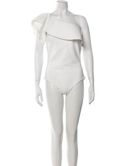 Pre-owned Chiara Boni One-shoulder Sleeveless Top In White