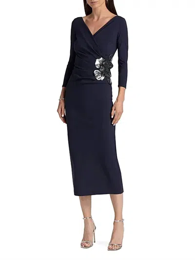 Chiara Boni Onori Sequined Floral Cocktail Dress In Midnight In Multi