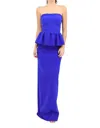 Chiara Boni Panthea Strapless Peplum Gown In Royal Blue In Blue