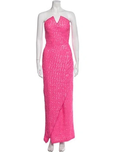 Pre-owned Chiara Boni Patterned Long Dress In Pink