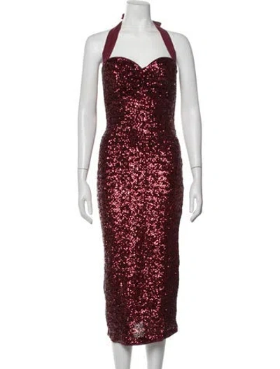 Pre-owned Chiara Boni Patterned Midi Length Dress In Red