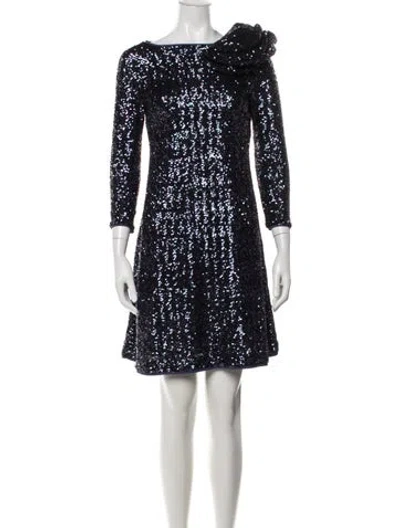 Pre-owned Chiara Boni Patterned Mini Dress In Blue