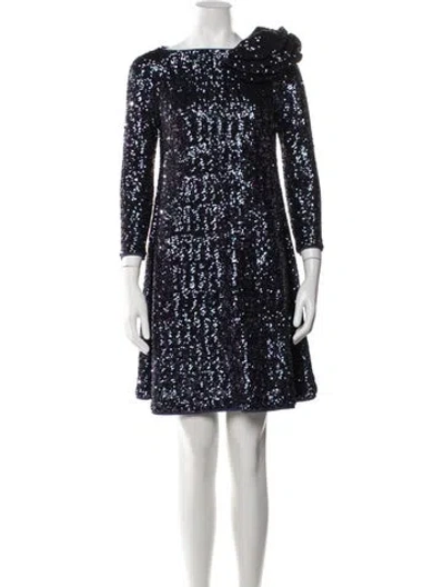 Pre-owned Chiara Boni Patterned Mini Dress W/ Tags In Blue