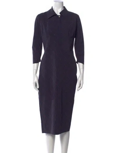 Pre-owned Chiara Boni Plaid Print Knee-length Dress In Blue