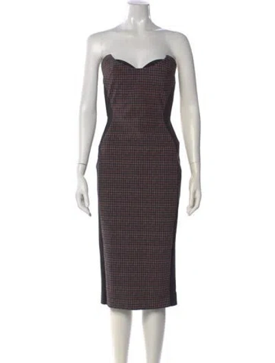 Pre-owned Chiara Boni Plaid Print Knee-length Dress In Multi