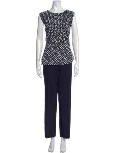 Pre-owned Chiara Boni Polka Dot Print Crew Neck Jumpsuit W/ Tags In Black