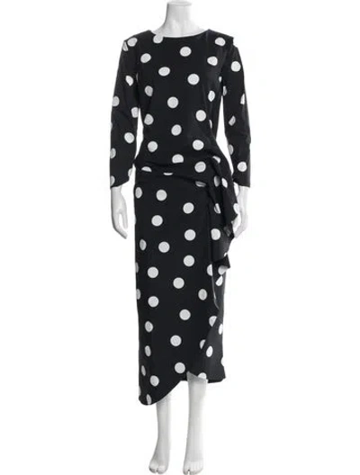 Pre-owned Chiara Boni Polka Dot Print Long Dress W/ Tags In Blue