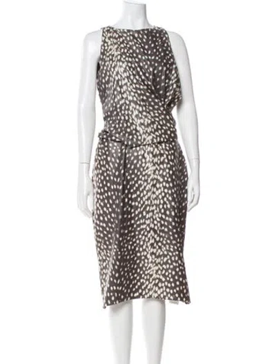 Pre-owned Chiara Boni Polka Dot Print Midi Length Dress In Multi