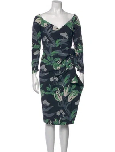 Pre-owned Chiara Boni Printed Knee-length Dress In Blue