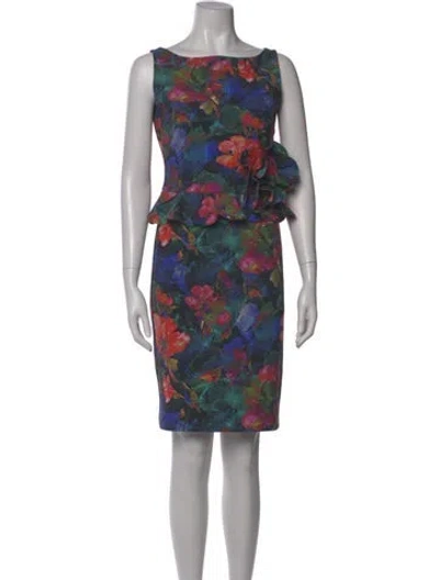 Pre-owned Chiara Boni Printed Knee-length Dress In Blue