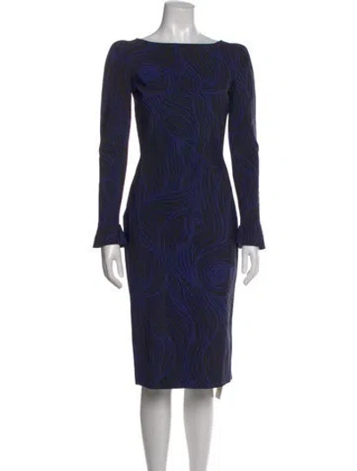 Pre-owned Chiara Boni Printed Knee-length Dress In Blue