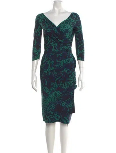 Pre-owned Chiara Boni Printed Knee-length Dress In Green