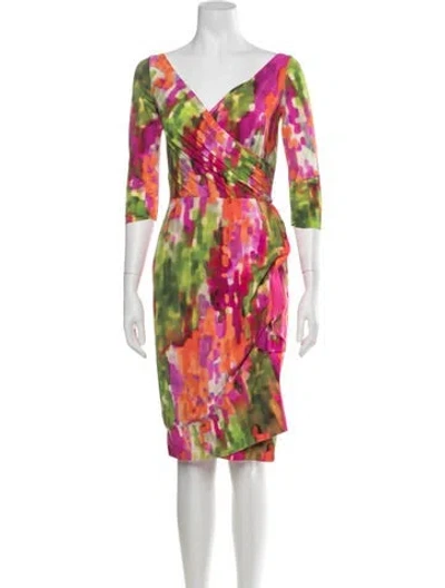 Pre-owned Chiara Boni Printed Knee-length Dress In Pink