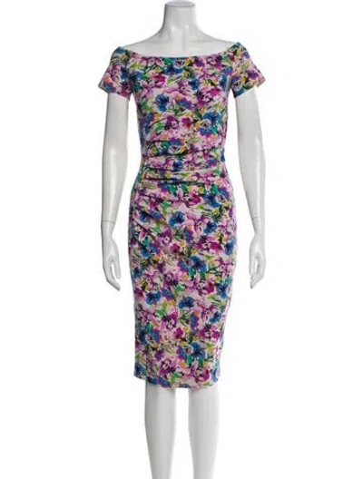 Pre-owned Chiara Boni Printed Knee-length Dress In Purple