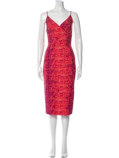 Pre-owned Chiara Boni Printed Knee-length Dress In Red