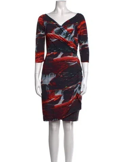 Pre-owned Chiara Boni Printed Knee-length Dress In Red