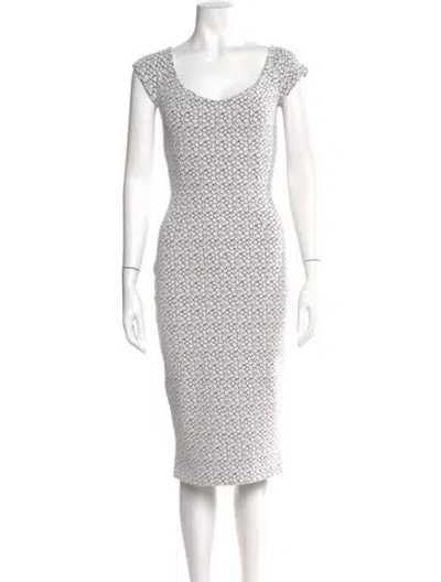 Pre-owned Chiara Boni Printed Knee-length Dress In White