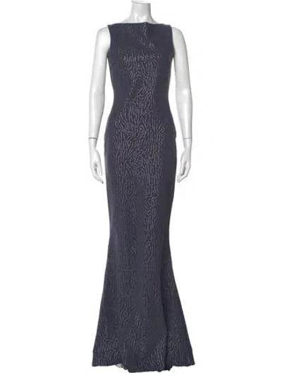 Pre-owned Chiara Boni Printed Long Dress In Blue