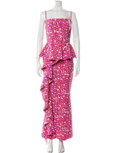 Pre-owned Chiara Boni Printed Long Dress In Pink
