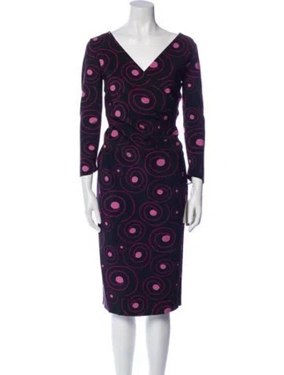 Pre-owned Chiara Boni Printed Midi Length Dress In Blue
