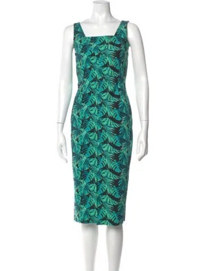 Pre-owned Chiara Boni Printed Midi Length Dress In Green